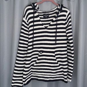 Navy and white pullover